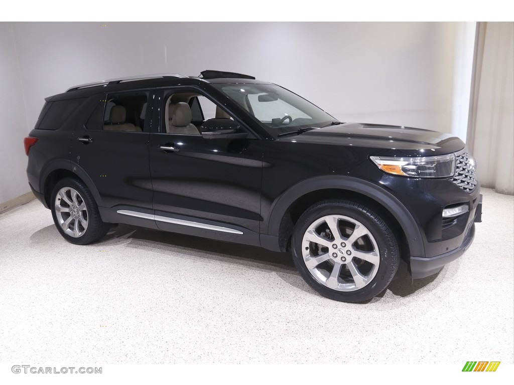 Agate Black Metallic 2020 Ford Explorer Platinum 4WD Exterior Photo