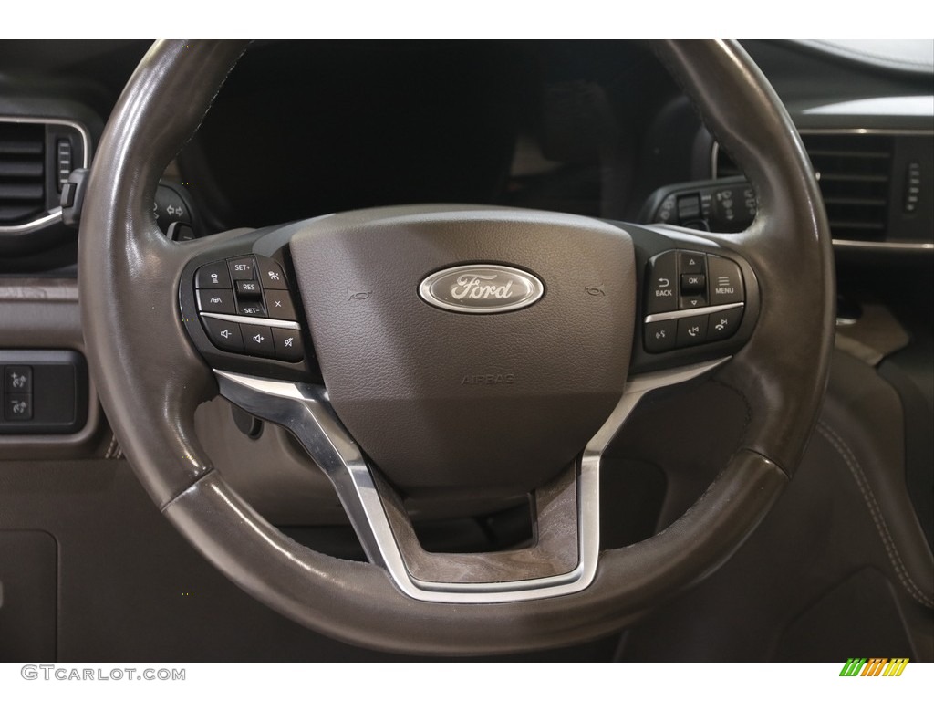 2020 Ford Explorer Platinum 4WD Sandstone Steering Wheel Photo #146077461