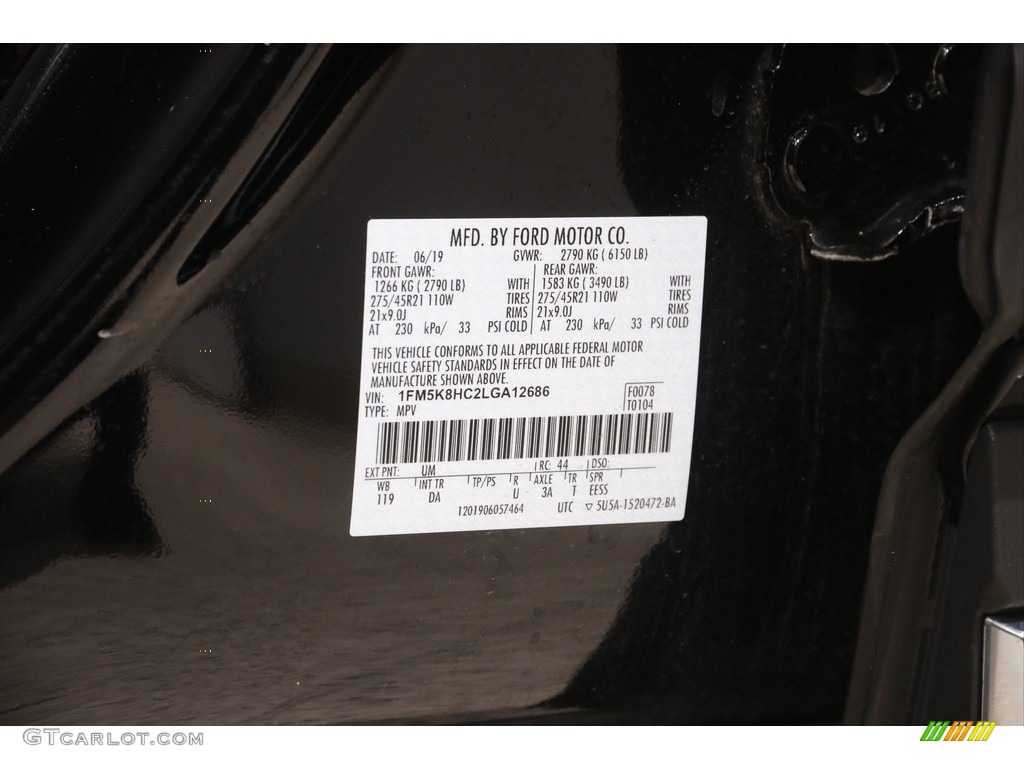 2020 Explorer Platinum 4WD - Agate Black Metallic / Sandstone photo #24