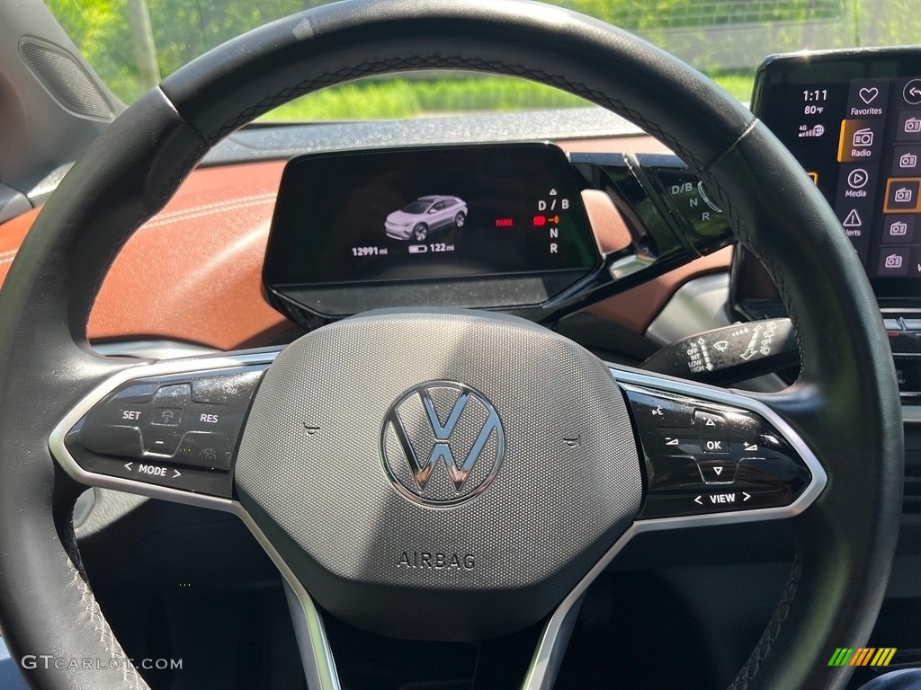 2021 Volkswagen ID.4 Pro S AWD Galaxy Black Steering Wheel Photo #146080599