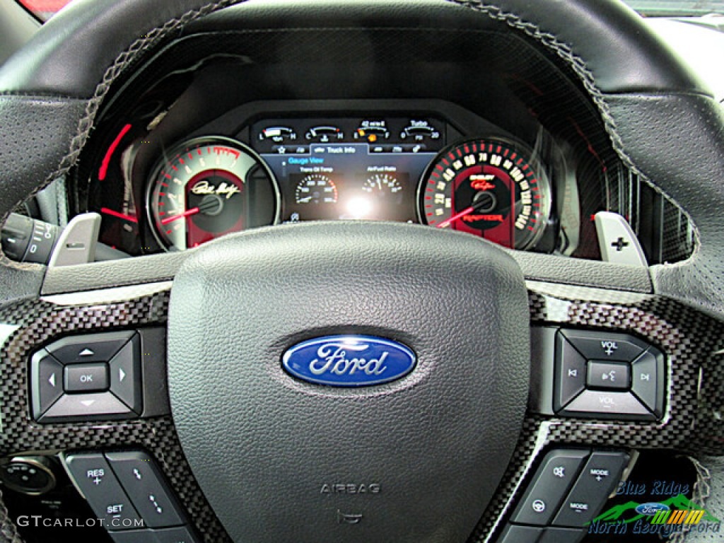 2020 Ford F150 Shelby Baja Raptor SuperCrew 4x4 Black Steering Wheel Photo #146083468