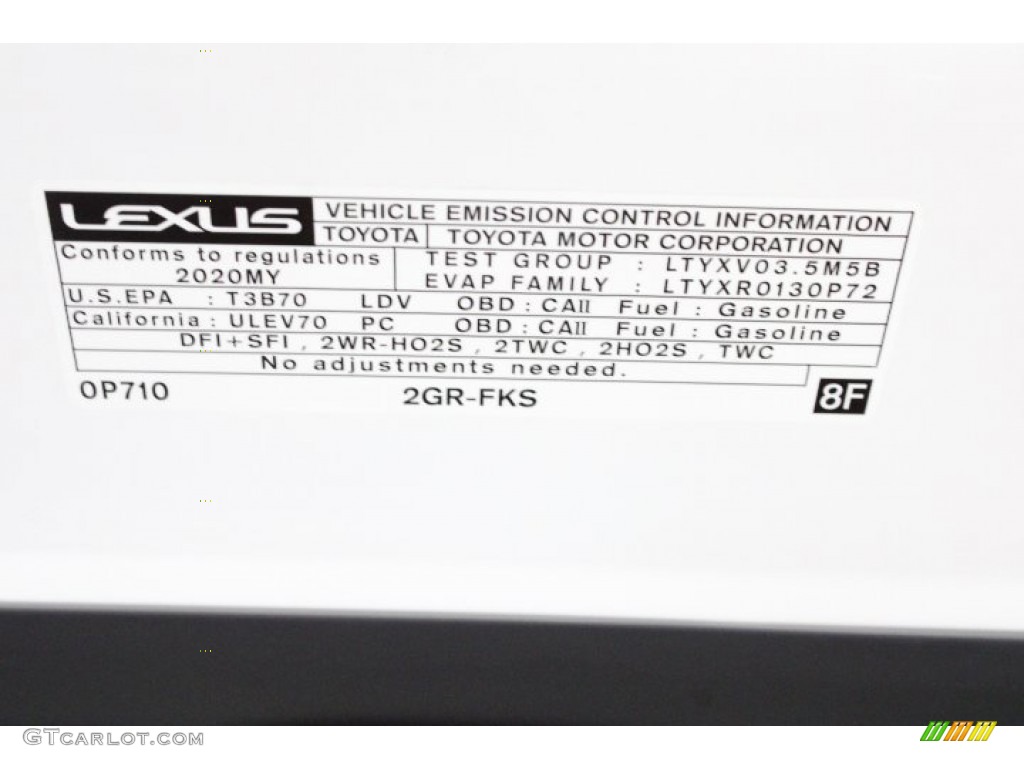 2020 ES 350 - Eminent White Pearl / Black photo #38