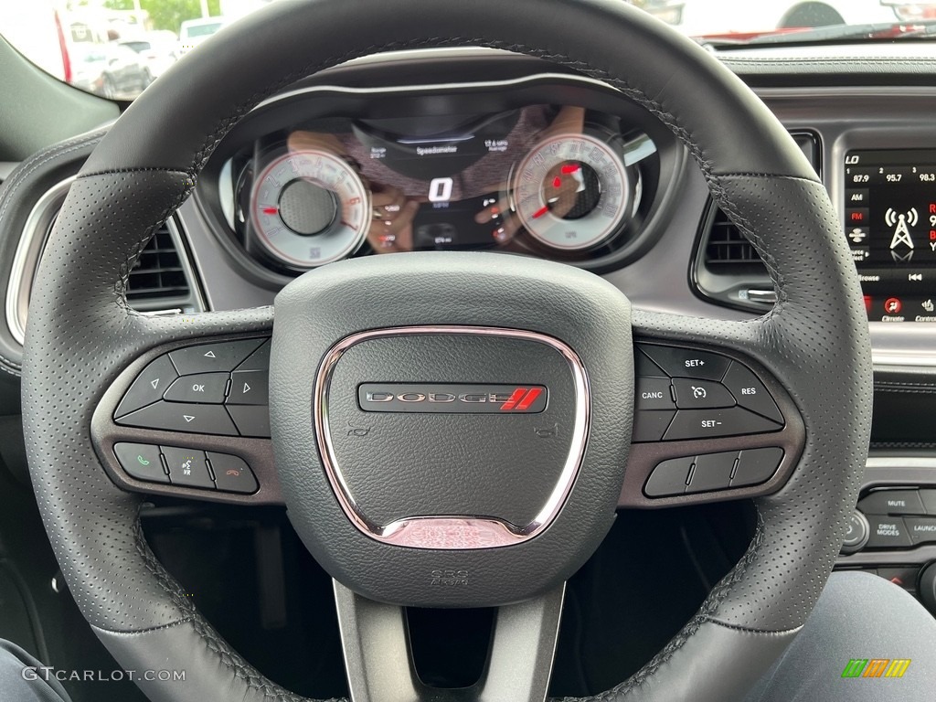 2021 Dodge Challenger R/T Scat Pack Shaker Black Steering Wheel Photo #146088083