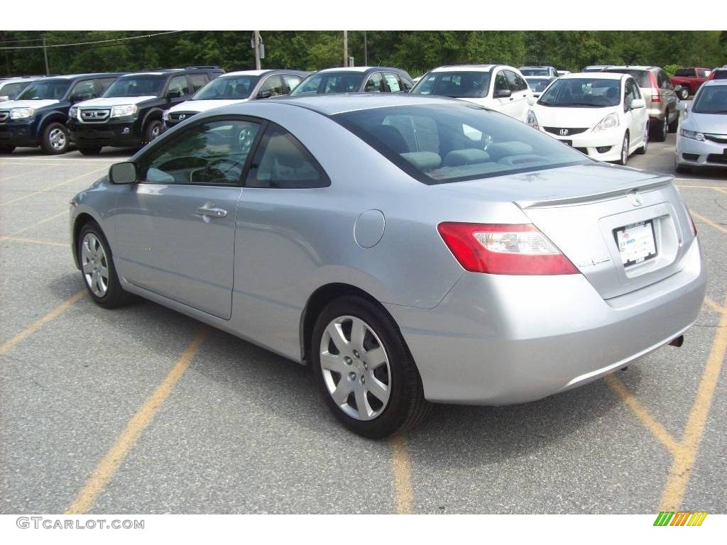 2007 Civic LX Coupe - Alabaster Silver Metallic / Black photo #2