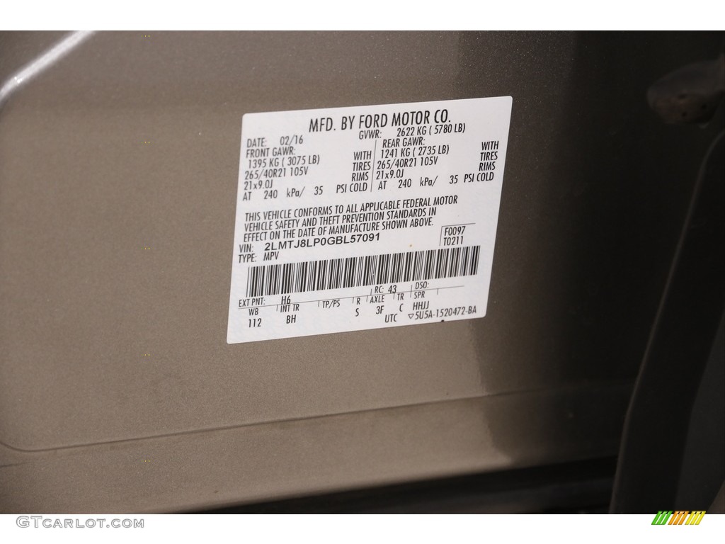 2016 MKX Color Code H6 for Luxe Metallic Photo #146088607