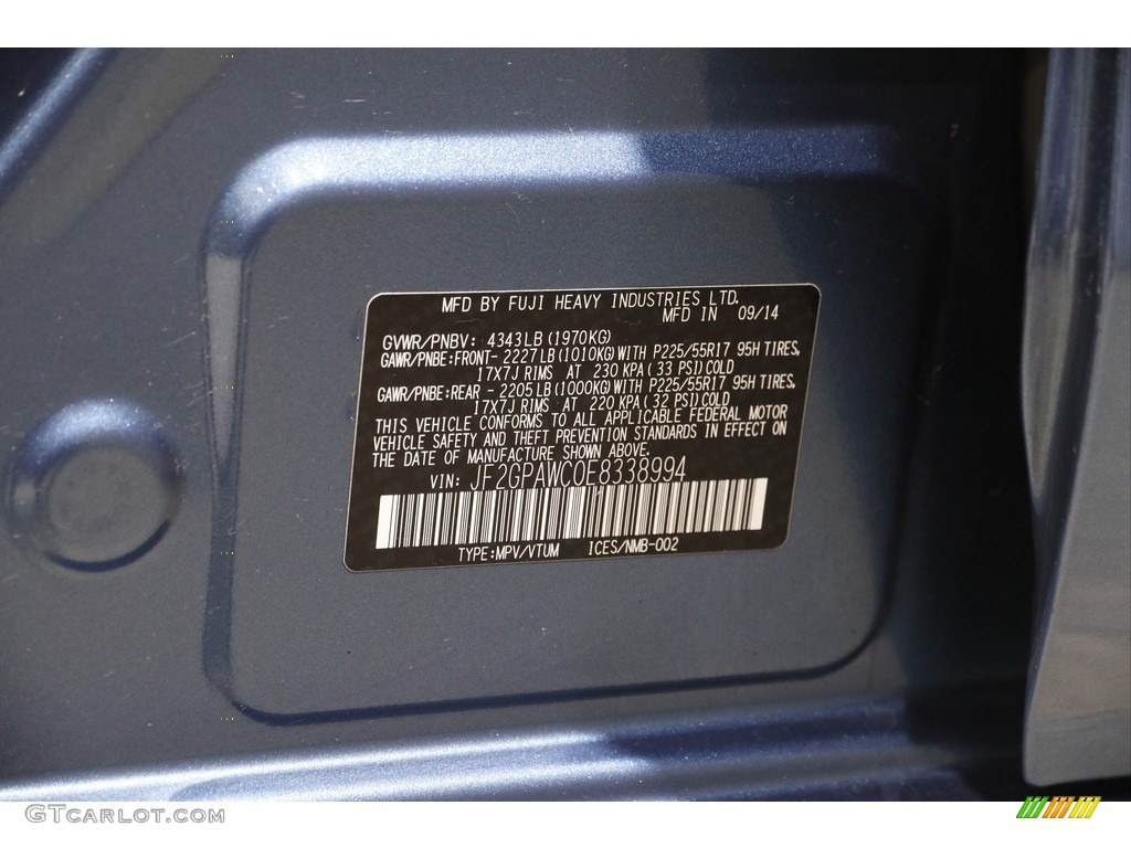 2014 XV Crosstrek 2.0i Premium - Quartz Blue Pearl / Ivory photo #23