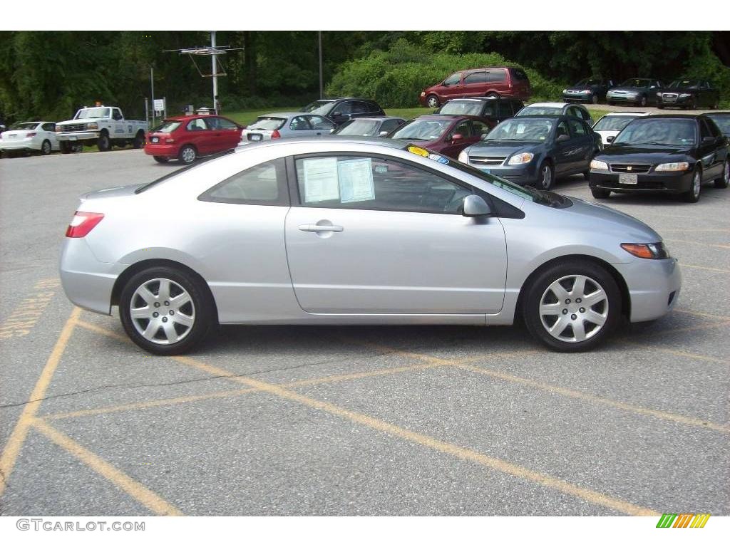 2007 Civic LX Coupe - Alabaster Silver Metallic / Black photo #20