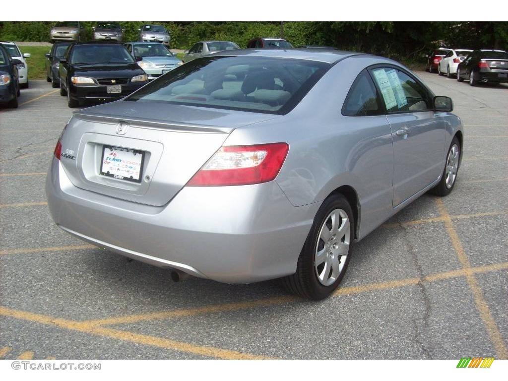 2007 Civic LX Coupe - Alabaster Silver Metallic / Black photo #22