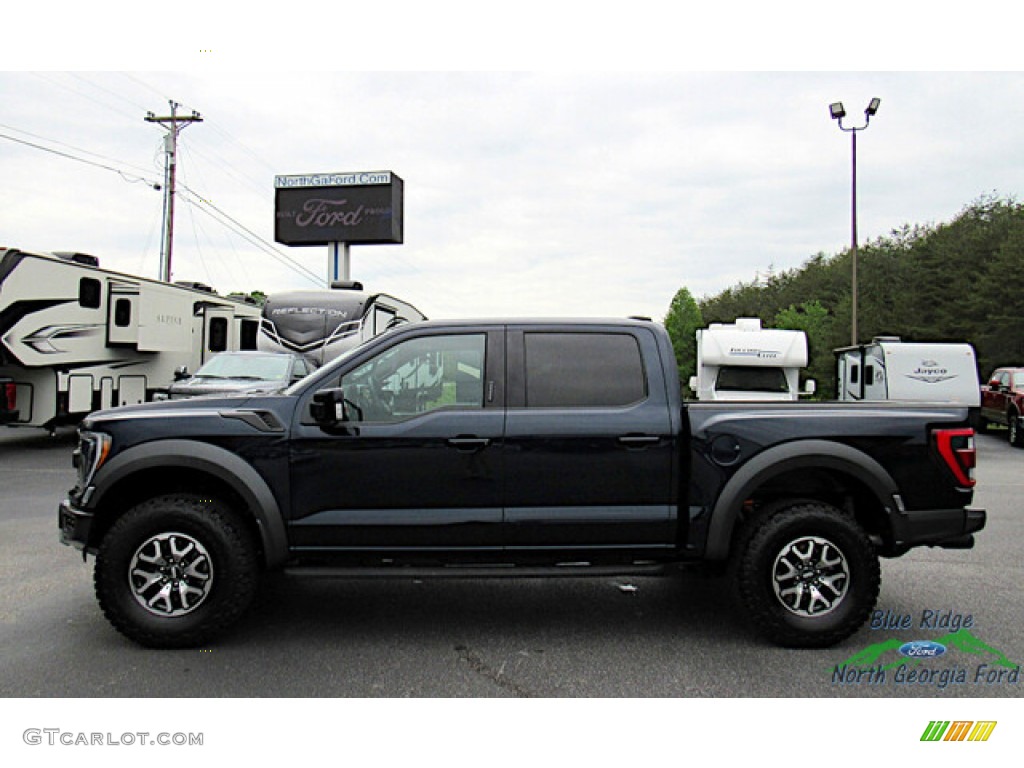 2023 F150 SVT Raptor SuperCrew 4x4 - Antimatter Blue Metallic / Black photo #2