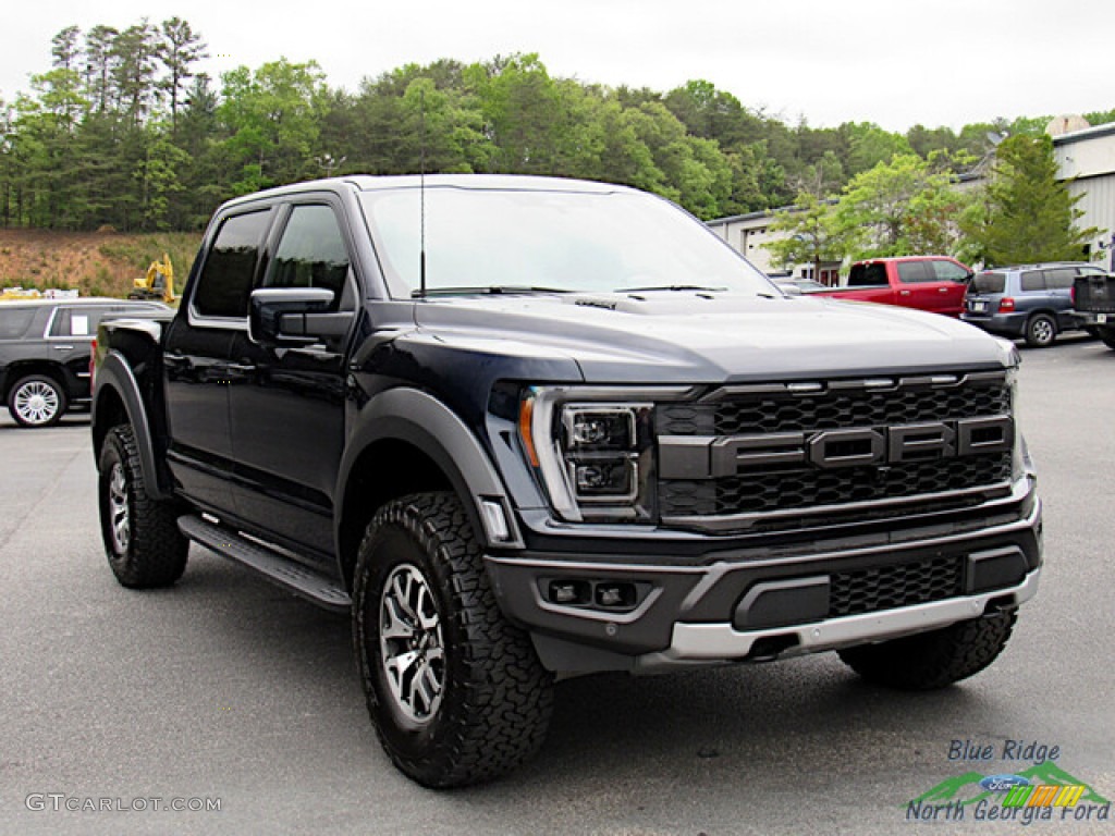 2023 F150 SVT Raptor SuperCrew 4x4 - Antimatter Blue Metallic / Black photo #7