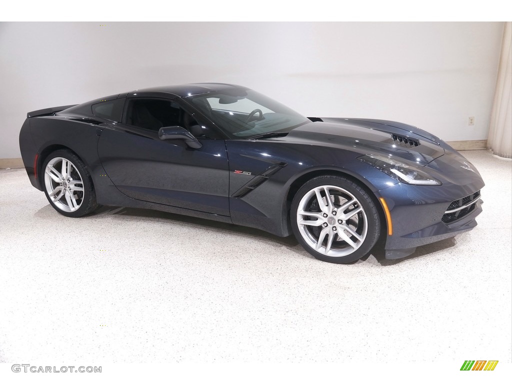 2015 Corvette Stingray Coupe Z51 - Night Race Blue Metallic / Jet Black photo #1