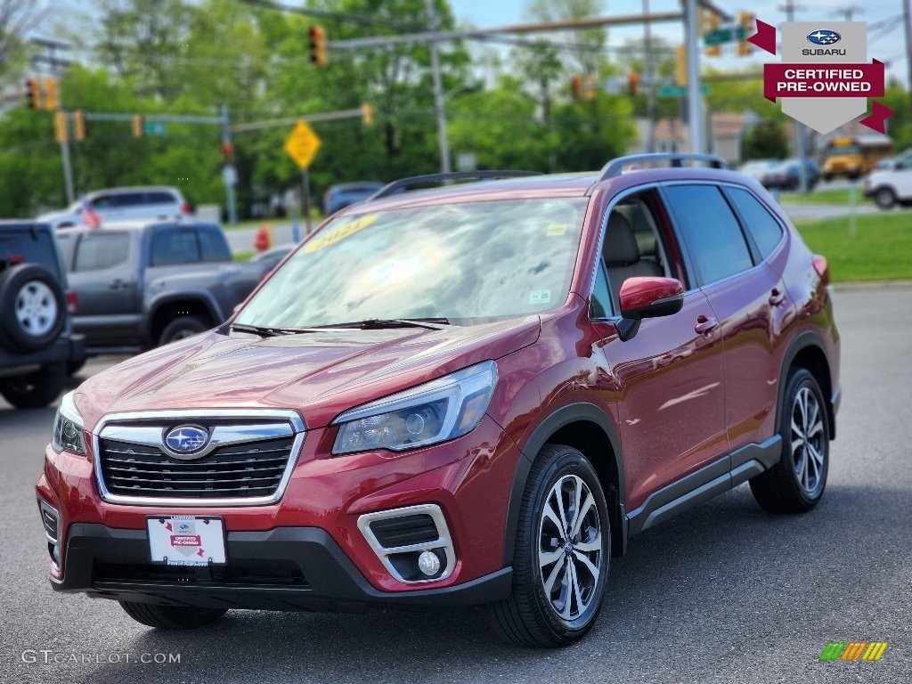 2021 Forester 2.5i Limited - Crimson Red Pearl / Gray photo #1