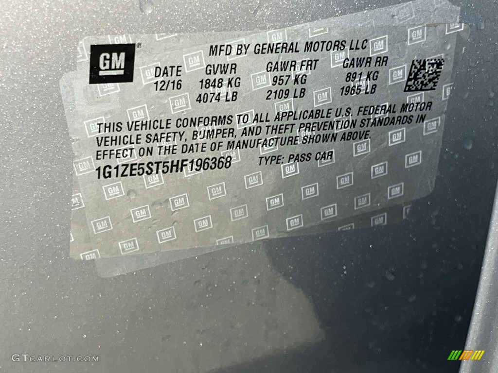 2017 Malibu LT - Pepperdust Metallic / Jet Black photo #31