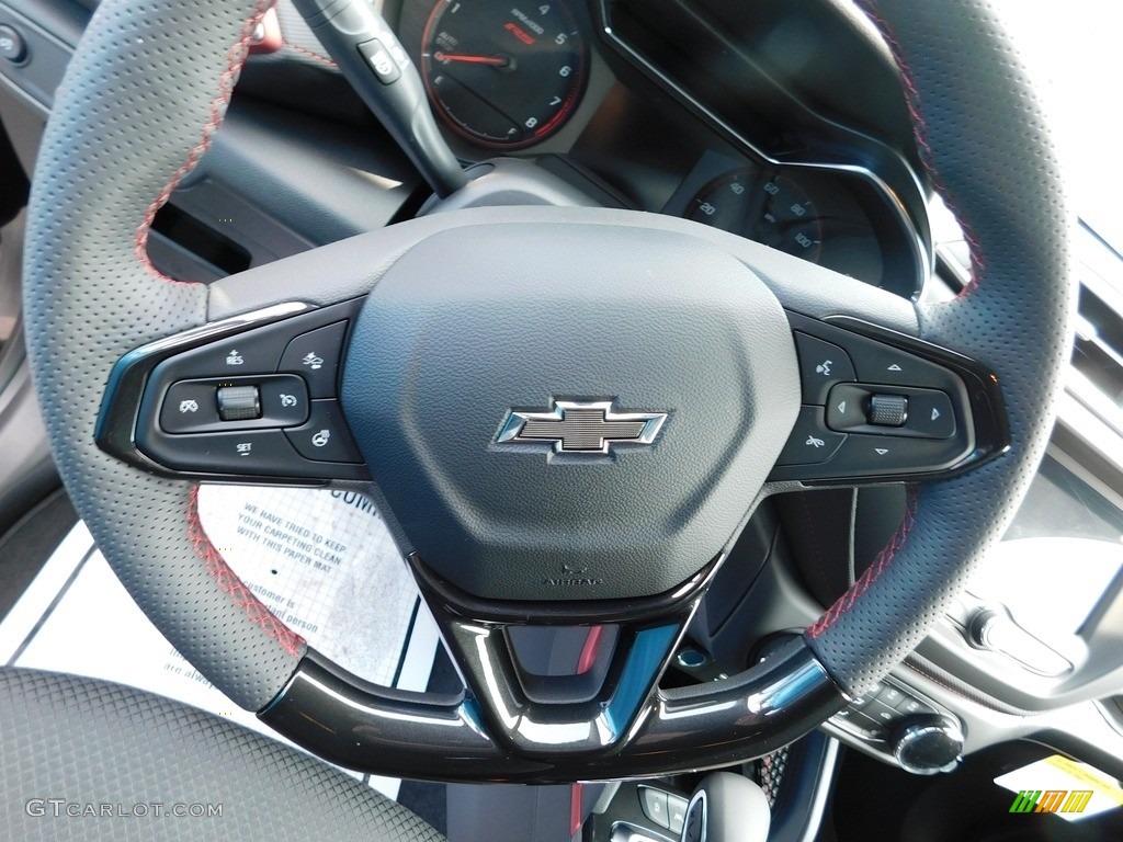 2023 Chevrolet TrailBlazer RS AWD Jet Black/Red Accent Steering Wheel Photo #146097552
