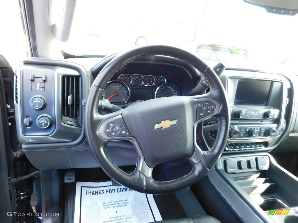 2018 Chevrolet Silverado 3500HD LTZ Crew Cab 4x4 Jet Black Steering Wheel Photo #146099782