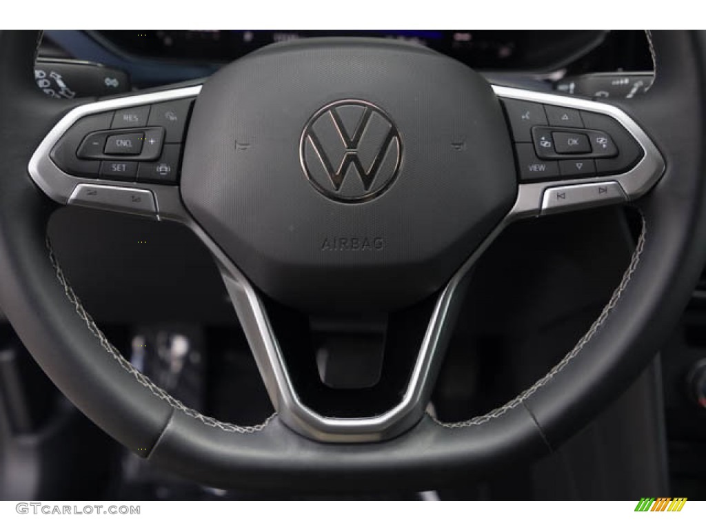 2022 Volkswagen Taos SE Black Steering Wheel Photo #146100757