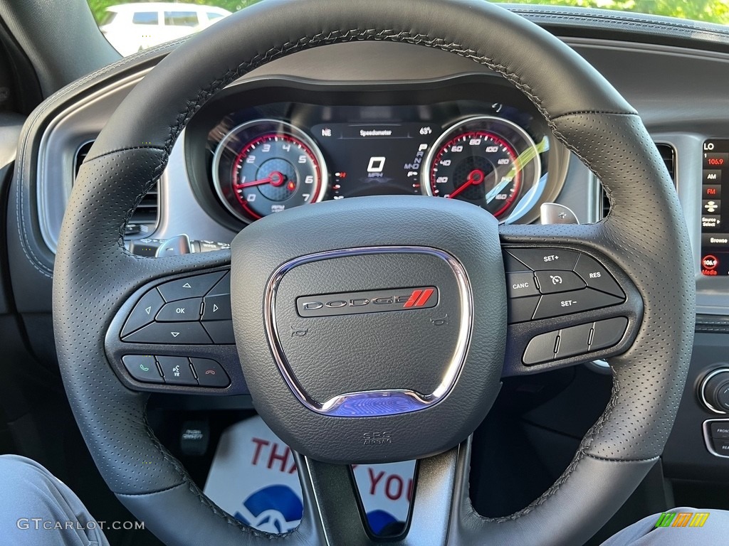 2023 Dodge Charger R/T Plus Black Steering Wheel Photo #146105140