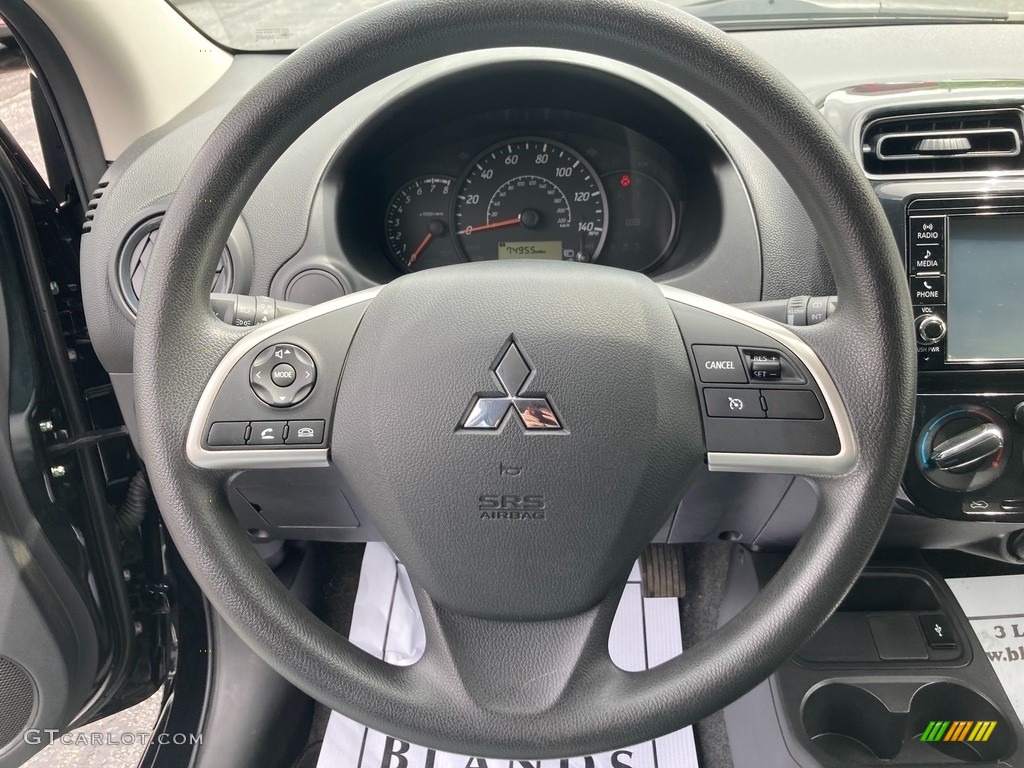 2019 Mitsubishi Mirage LE Black Steering Wheel Photo #146106364