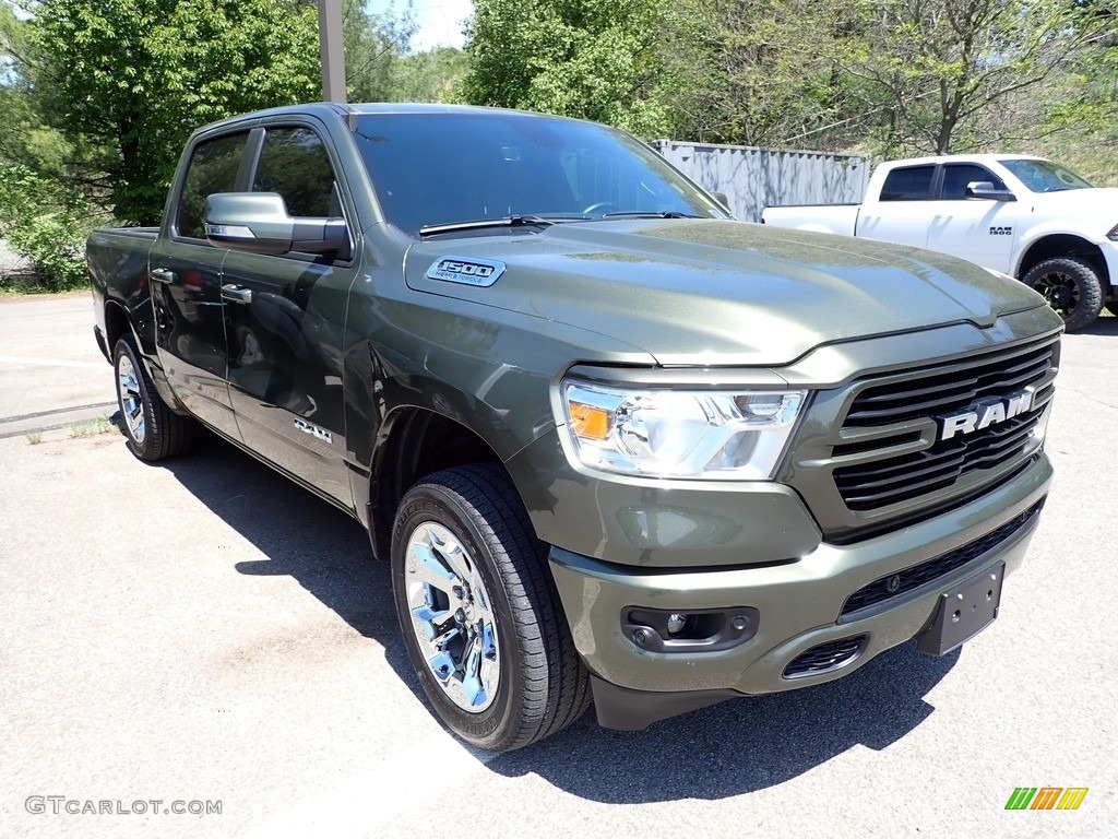 2021 1500 Big Horn Crew Cab 4x4 - Olive Green Pearl / Black photo #3