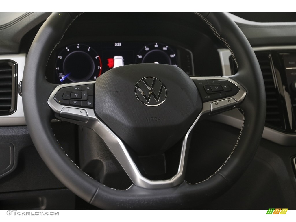 2022 Volkswagen Atlas Cross Sport SE Technology 4Motion Titan Black Steering Wheel Photo #146109348