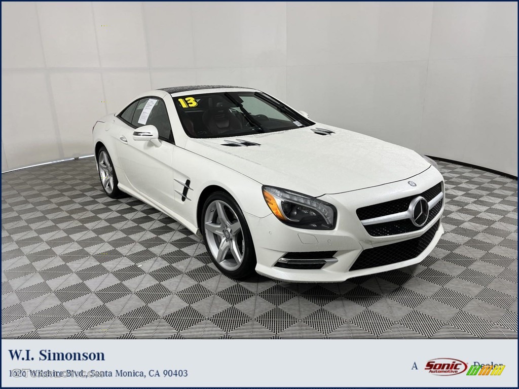 2013 SL 550 Roadster - Diamond White Metallic / Red/Black photo #1