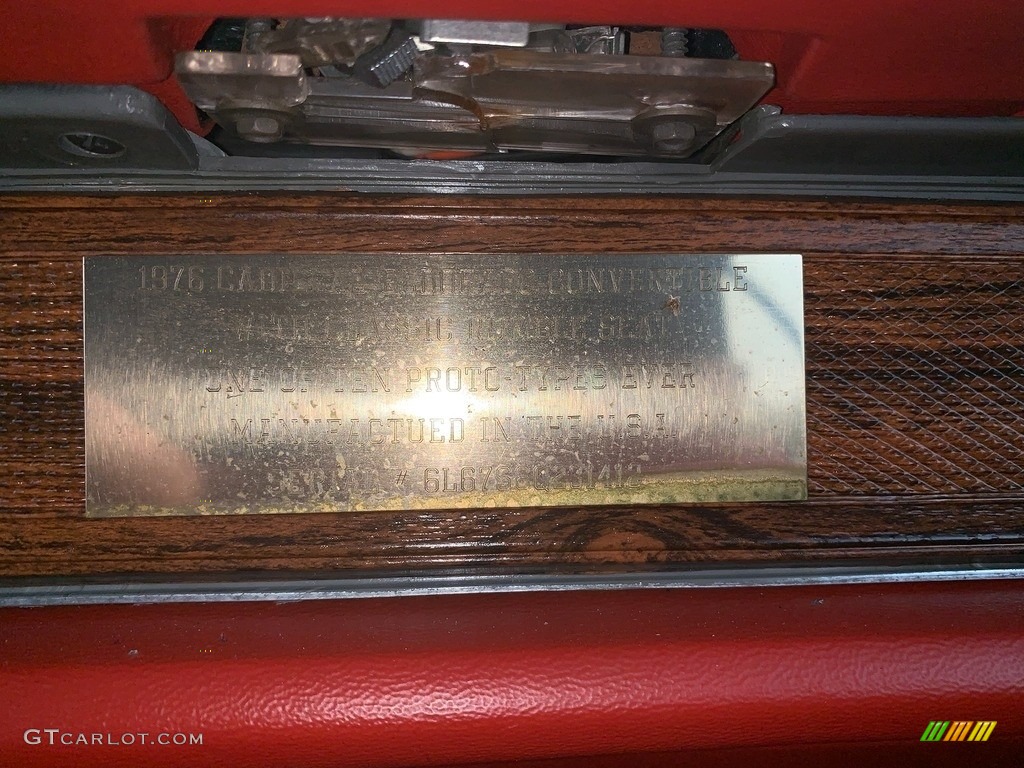 1976 Cadillac Eldorado Convertible Info Tag Photos