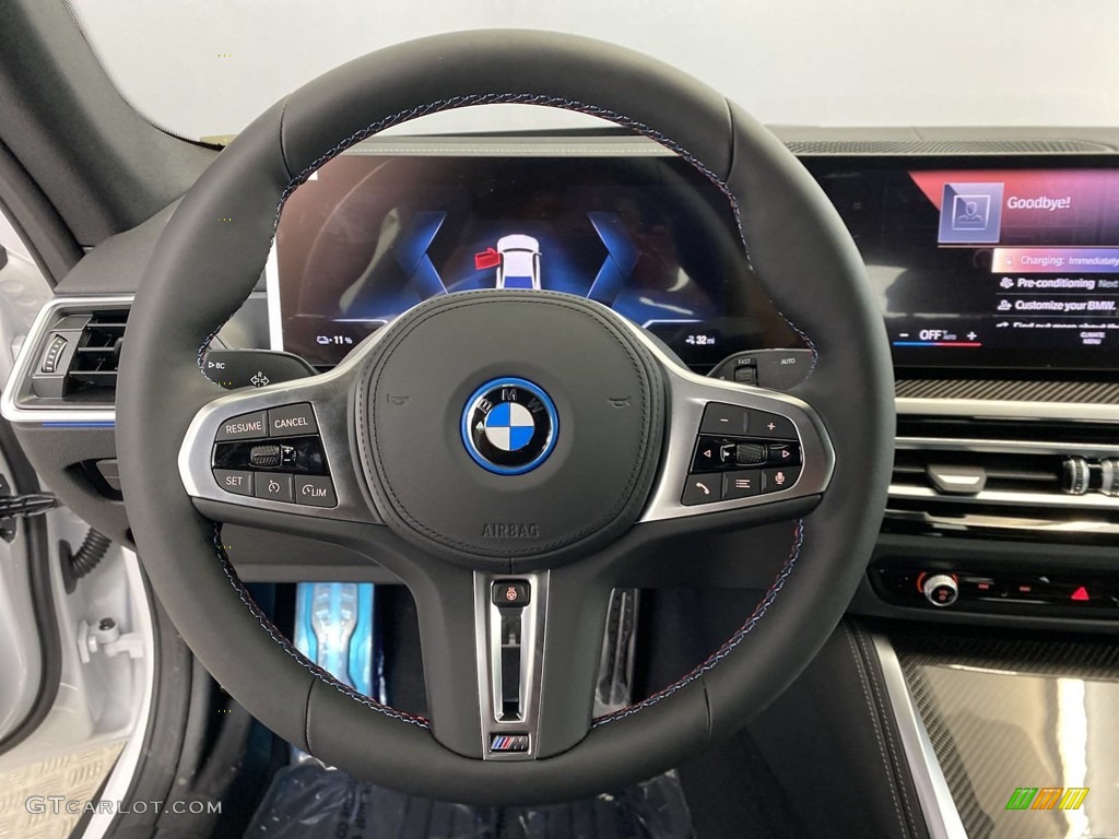 2023 BMW i4 Series M50 Black Steering Wheel Photo #146114567