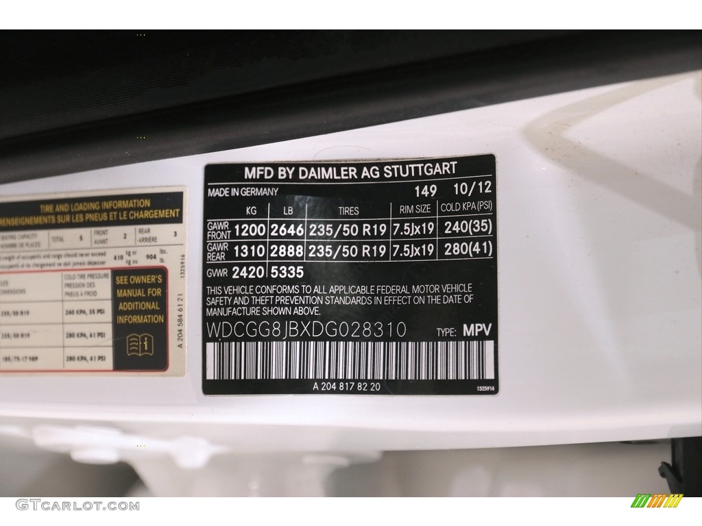 2013 GLK 350 4Matic - Polar White / Black photo #23