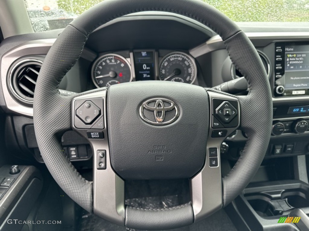 2023 Toyota Tacoma Trail Edition Double Cab 4x4 Black Steering Wheel Photo #146119153