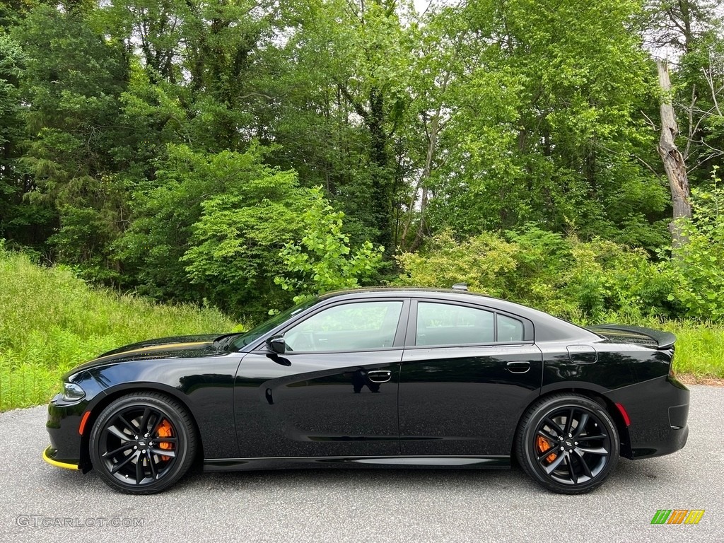 Pitch Black 2023 Dodge Charger GT Plus Hemi Orange Package Exterior Photo #146120118