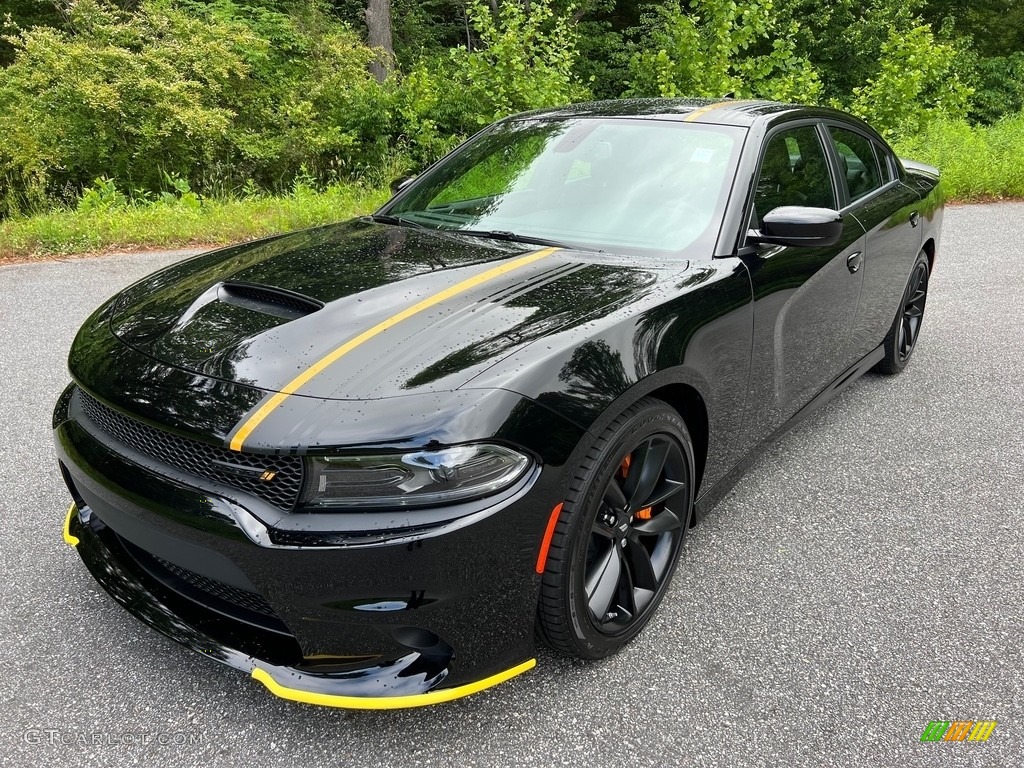 Pitch Black 2023 Dodge Charger GT Plus Hemi Orange Package Exterior Photo #146120136