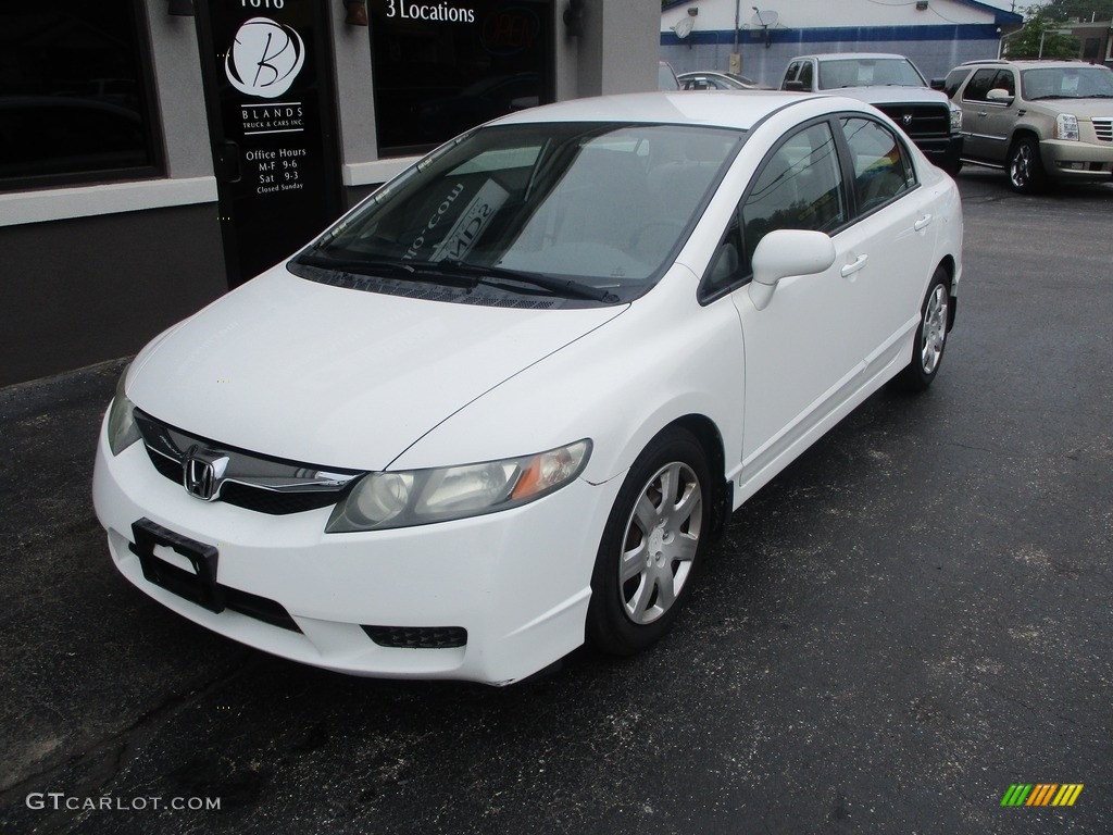 2010 Civic LX Sedan - Taffeta White / Beige photo #2