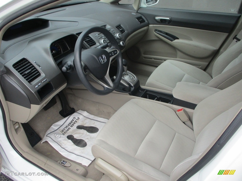 2010 Civic LX Sedan - Taffeta White / Beige photo #6