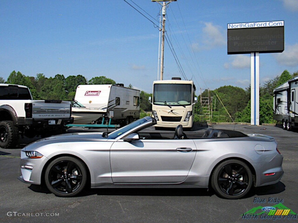 Iconic Silver Metallic 2021 Ford Mustang EcoBoost Premium Convertible Exterior Photo #146121391
