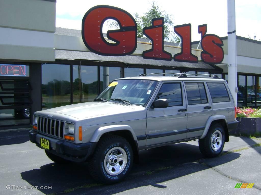 2000 Cherokee Sport 4x4 - Silverstone Metallic / Agate Black photo #1