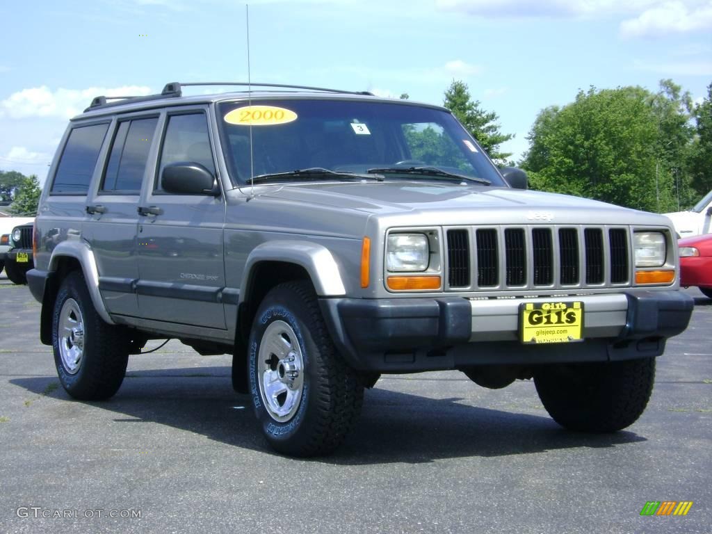 2000 Cherokee Sport 4x4 - Silverstone Metallic / Agate Black photo #9