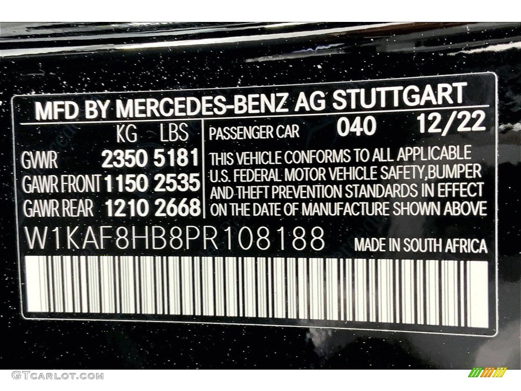 2023 C Color Code 040 for Black Photo #146122718