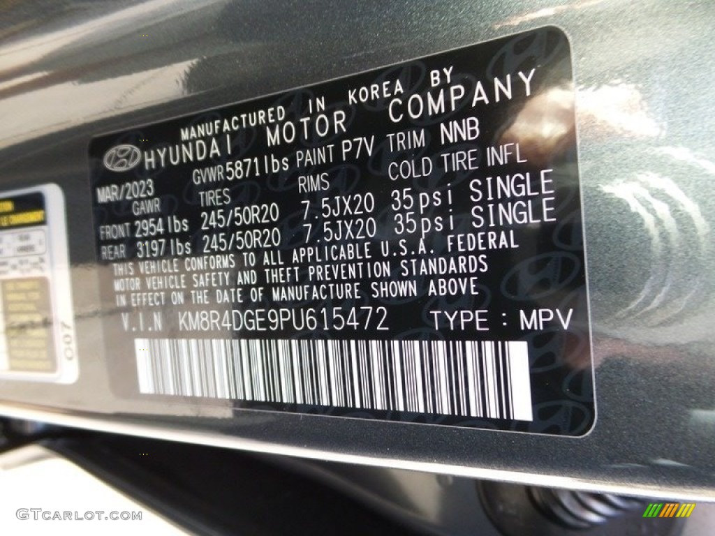 2023 Hyundai Palisade SEL AWD Color Code Photos