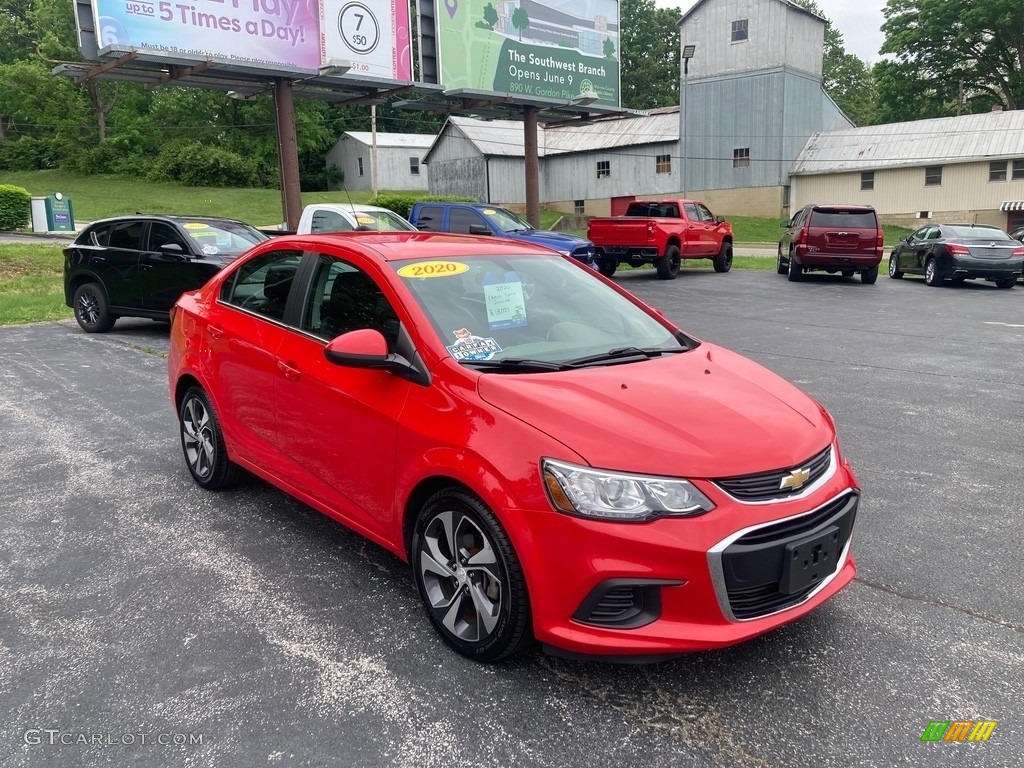 2020 Sonic Premier Sedan - Red Hot / Jet Black photo #8