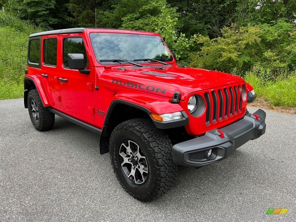 Firecracker Red 2022 Jeep Wrangler Unlimited Rubicon 4x4 Exterior Photo #146124053