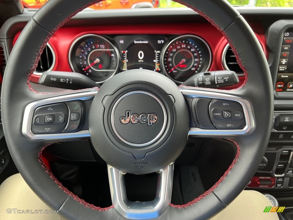 2022 Jeep Wrangler Unlimited Rubicon 4x4 Black Steering Wheel Photo #146124455