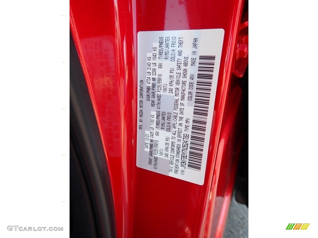 2022 CX-5 Color Code 46V for Soul Red Crystal Metallic Photo #146125517