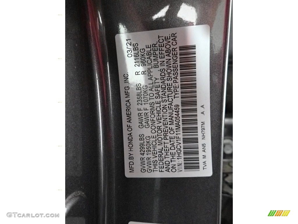 2021 Accord LX - Modern Steel Metallic / Black photo #32
