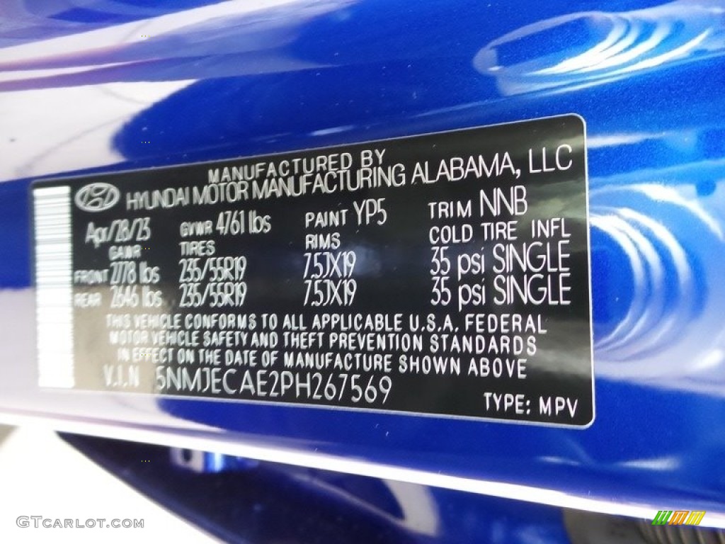 2023 Tucson Color Code YP5 for Intense Blue Photo #146128193