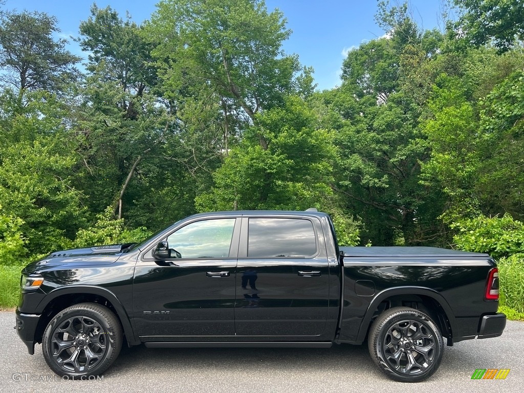 Diamond Black Crystal Pearl 2023 Ram 1500 Limited Night Edition Crew Cab 4x4 Exterior Photo #146130262