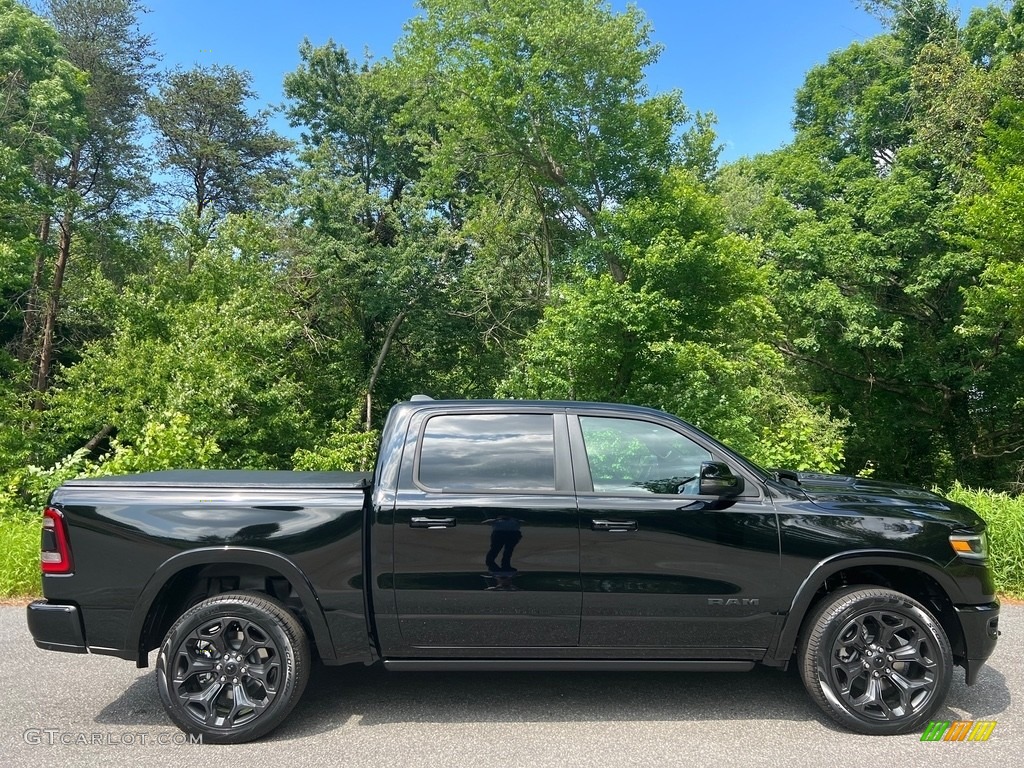 Diamond Black Crystal Pearl 2023 Ram 1500 Limited Night Edition Crew Cab 4x4 Exterior Photo #146130394