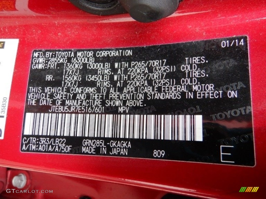 2014 4Runner SR5 4x4 - Barcelona Red Metallic / Graphite photo #34
