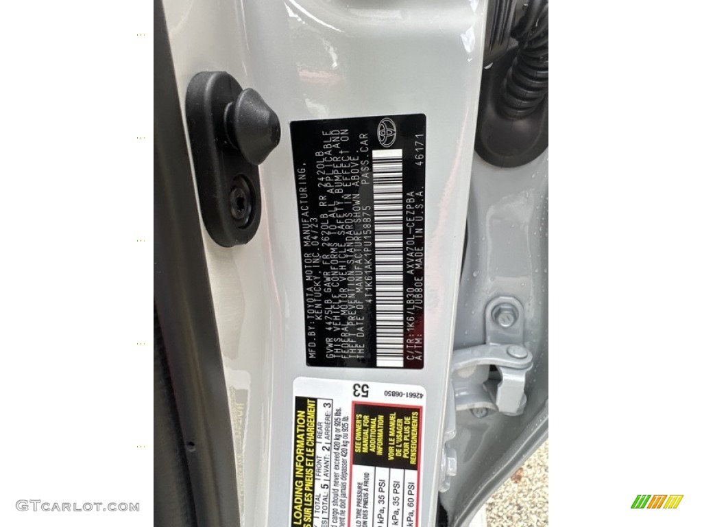 2023 Toyota Camry XSE Color Code Photos