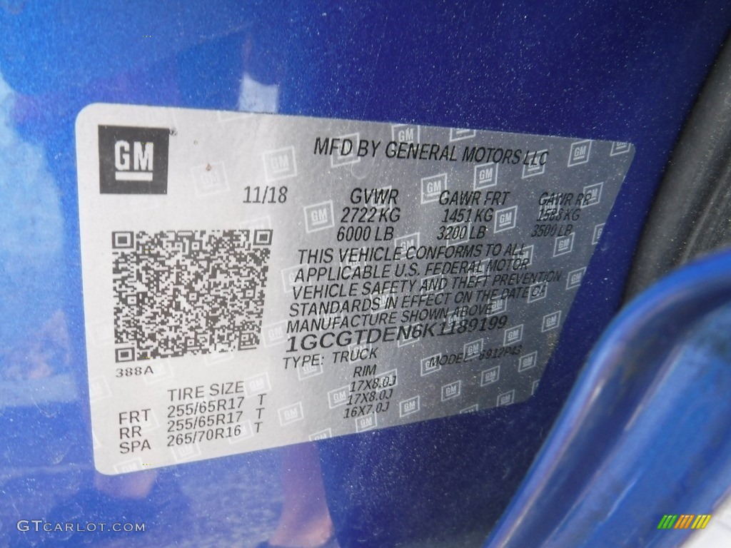 2019 Colorado Z71 Crew Cab 4x4 - Kinetic Blue Metallic / Jet Black/Dark Ash photo #33