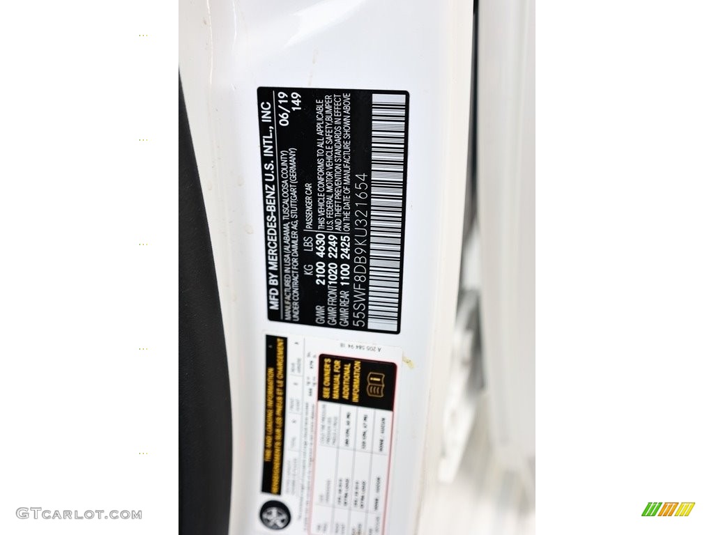 2019 C Color Code 149 for Polar White Photo #146143094